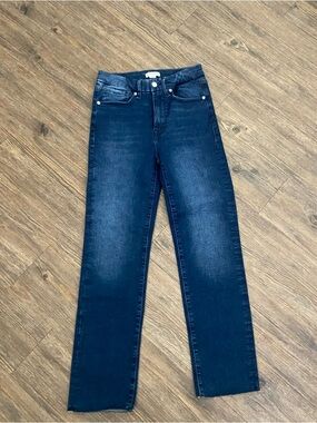 Good American Always Fit Classic Straight Raw Hem Denim Jean size 6-12